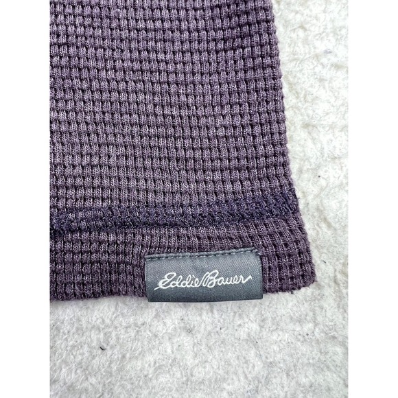 Eddie Bauer Sweater Mens 2XL Purple Waffle Knit Crewneck Pullover Lightweight - Picture 3 of 9